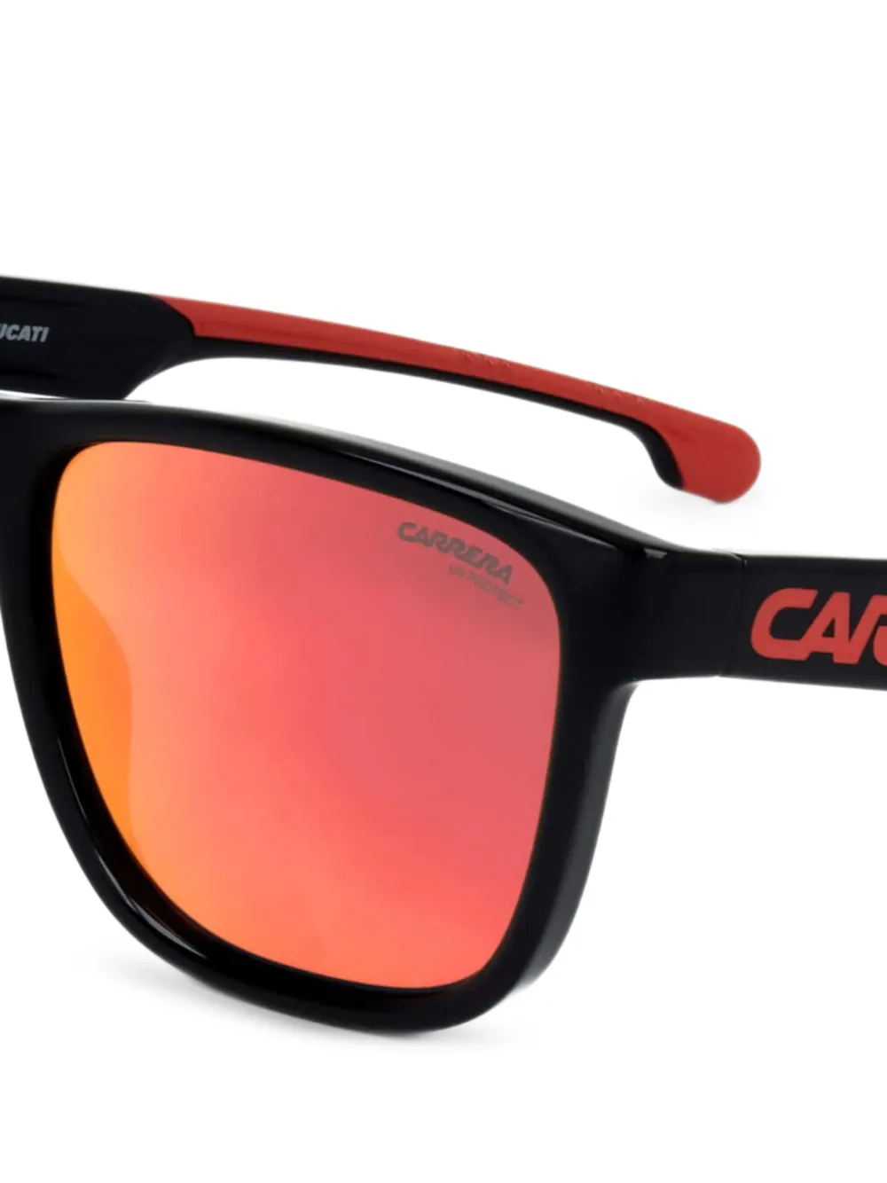 Carrera x Ducati zonnebril met vierkant montuur en logoprint Zwart