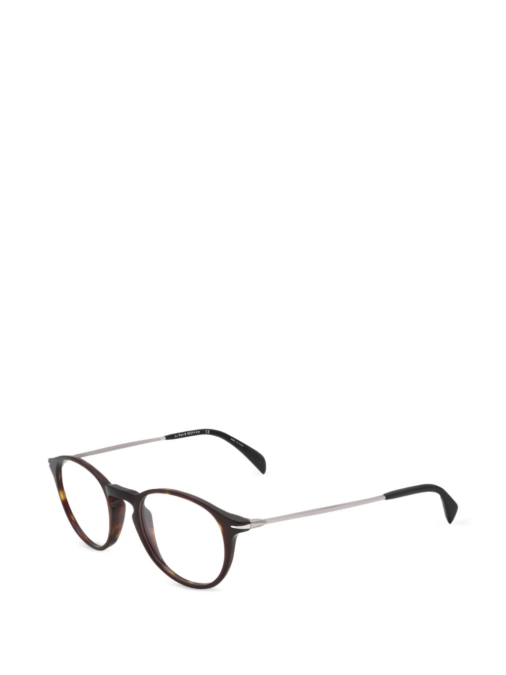 Eyewear by David Beckham Occhiali da sole tondi con effetto tartarugato - Marrone