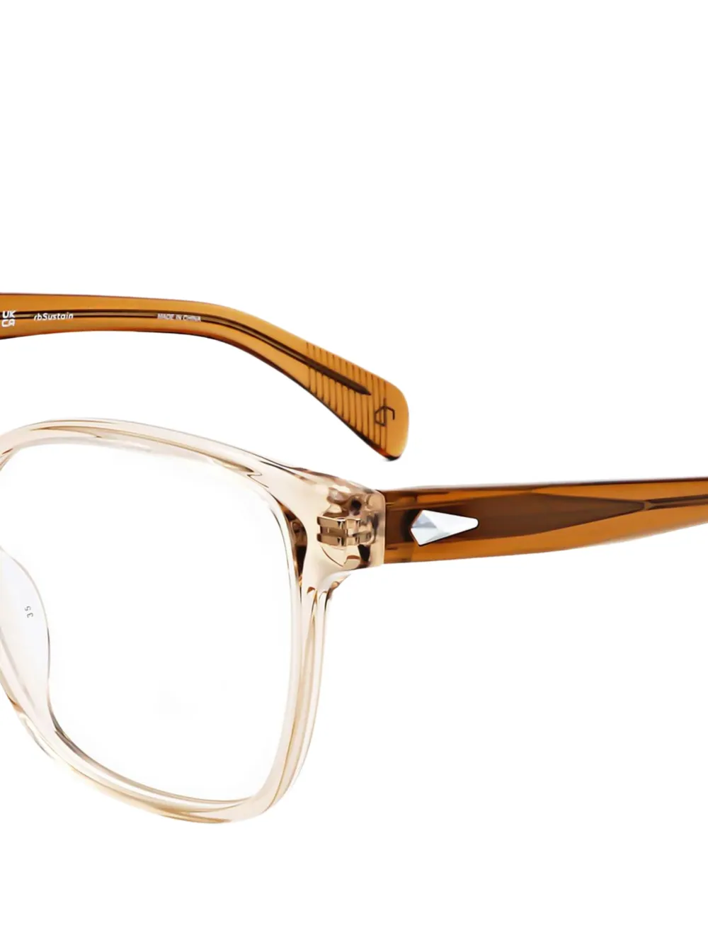 rag & bone Bril met vierkant montuur Beige