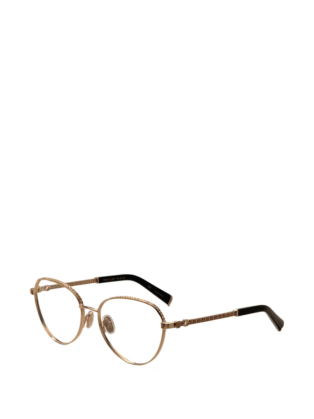 Philipp Plein Eyewear Occhiali geometrici con cristalli - Oro