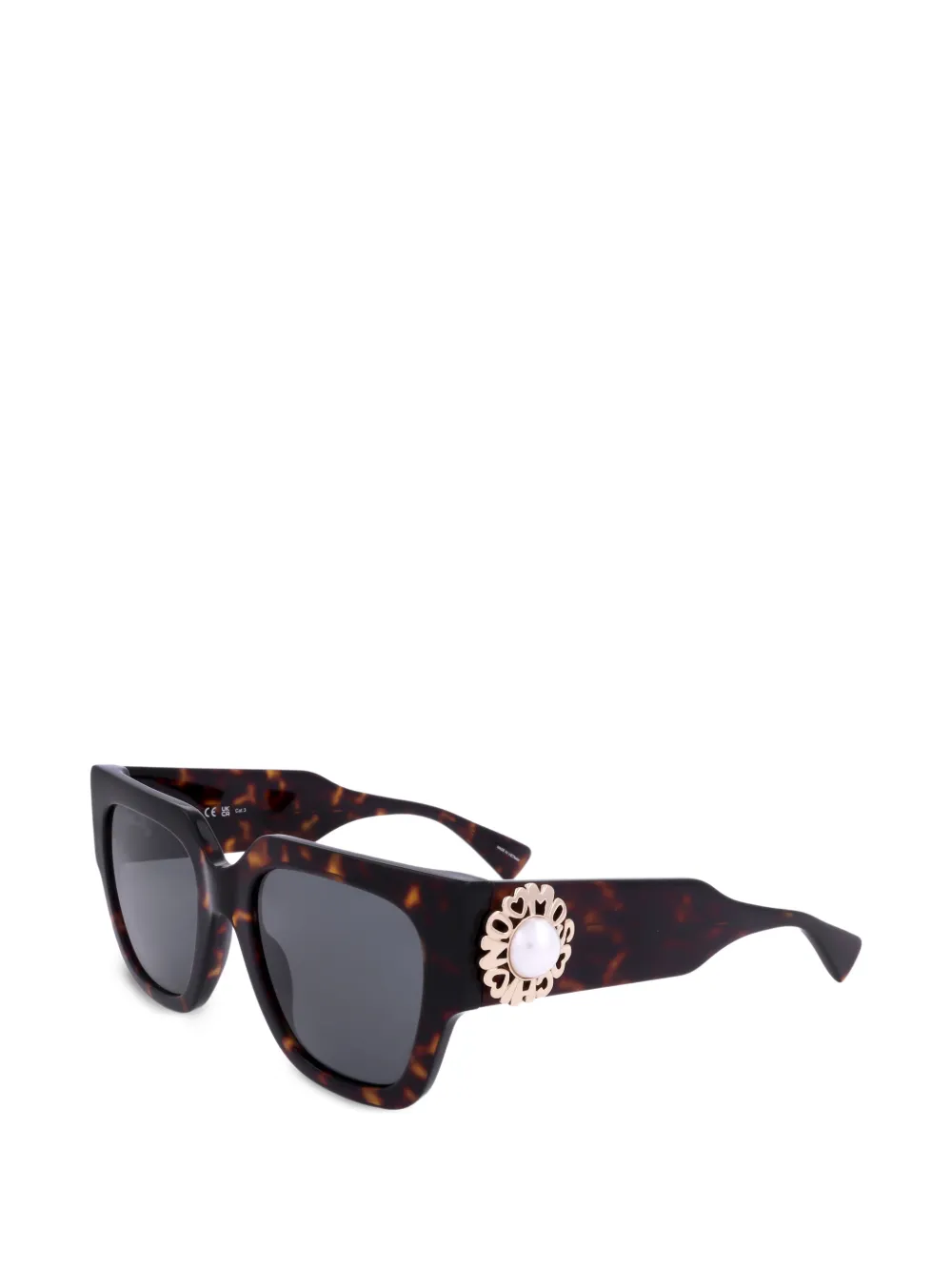 Moschino Occhiali da sole con effetto tartarugato - Marrone