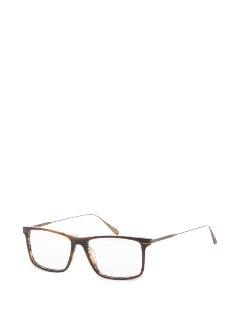 John Varvatos tortoiseshell-effect rectangle-frame glasses