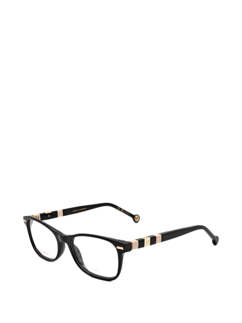 Carolina Herrera Eckige Brille mit Logo - Schwarz