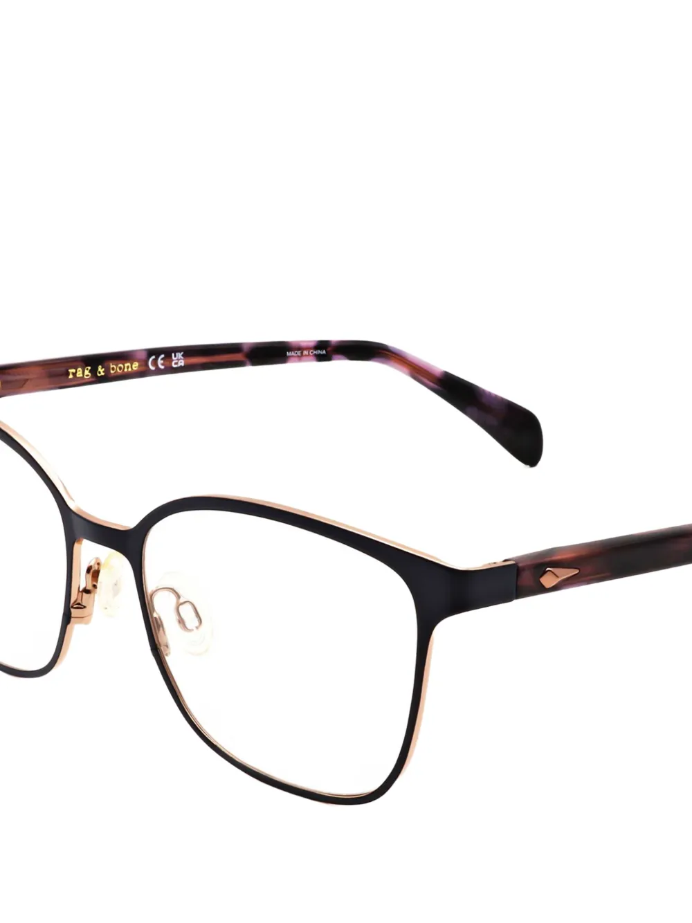 RAG & BONE EYEWEAR Bril met geometrisch montuur Zwart