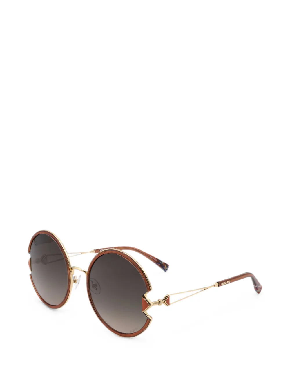 MISSONI EYEWEAR geometric-frame sunglasses - Marrone