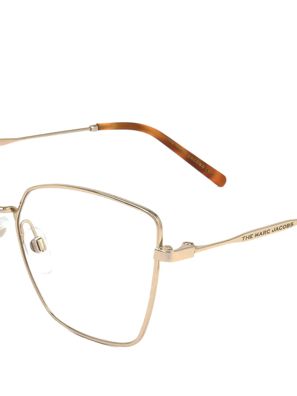 Marc Jacobs Eyewear Zonnebril met geometrisch montuur en schildpadschild-effect Goud