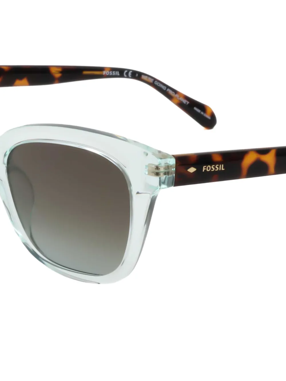 FOSSIL Zonnebril met vierkant montuur Blauw