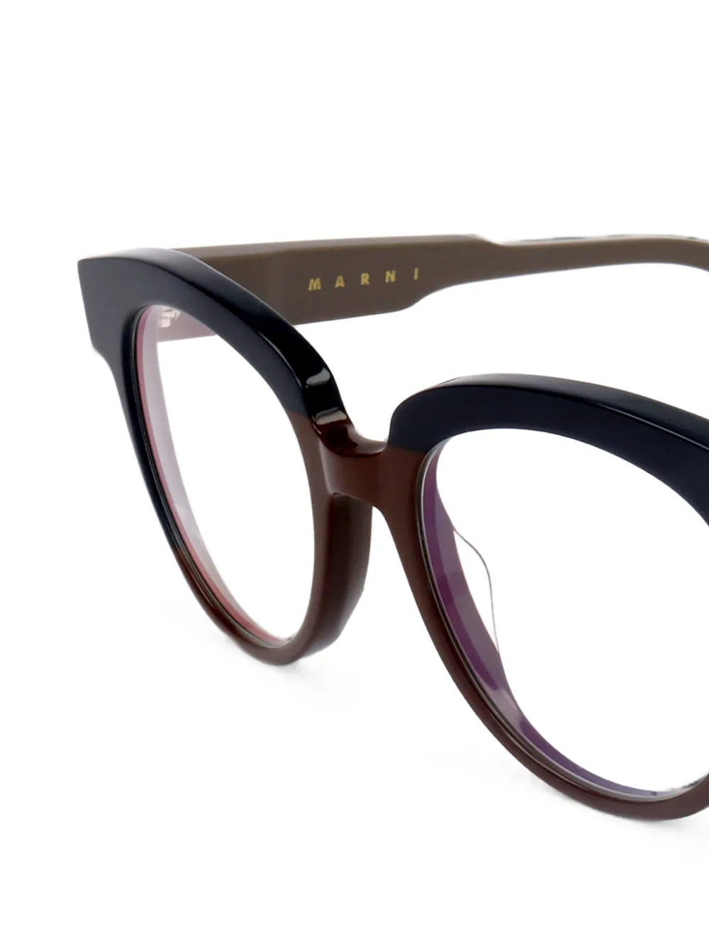 Marni Eyewear Bril met rond montuur Zwart