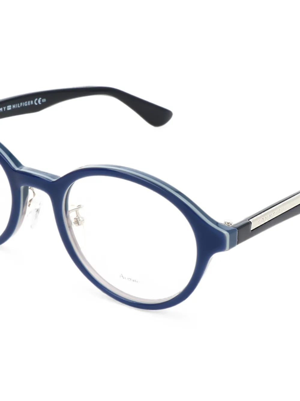 Tommy Hilfiger Bril met rond montuur Blauw