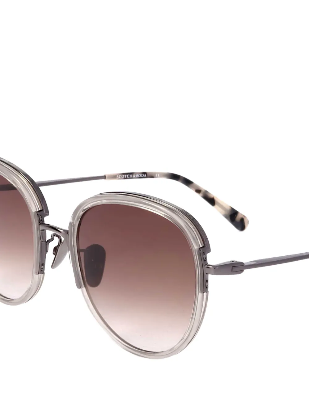 Scotch & Soda Zonnebril met rond montuur Grijs