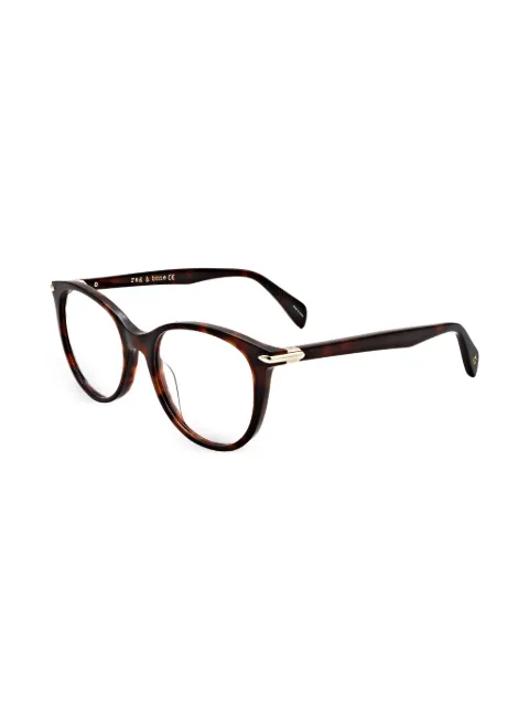 rag & bone tortoiseshell-effect round-frame glasses