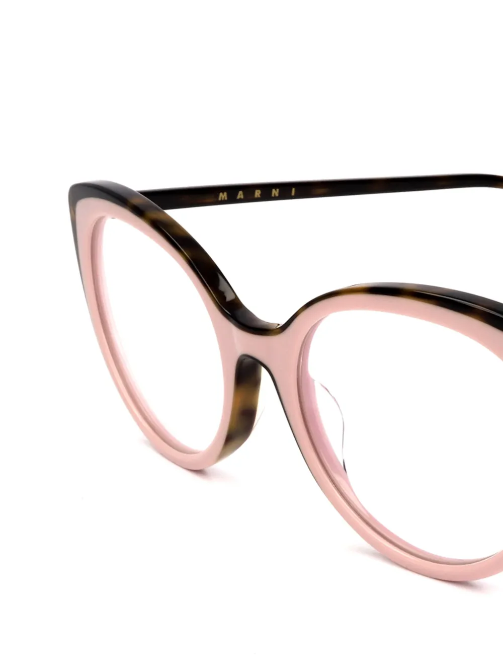 Marni Eyewear Bril met schildpadschild-design Roze