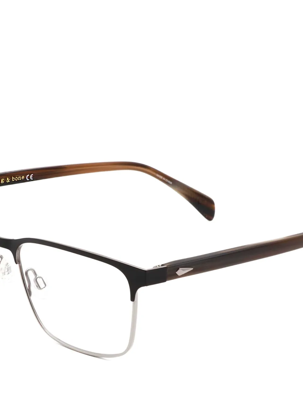 RAG & BONE EYEWEAR Bril met rechthoekig montuur Zwart