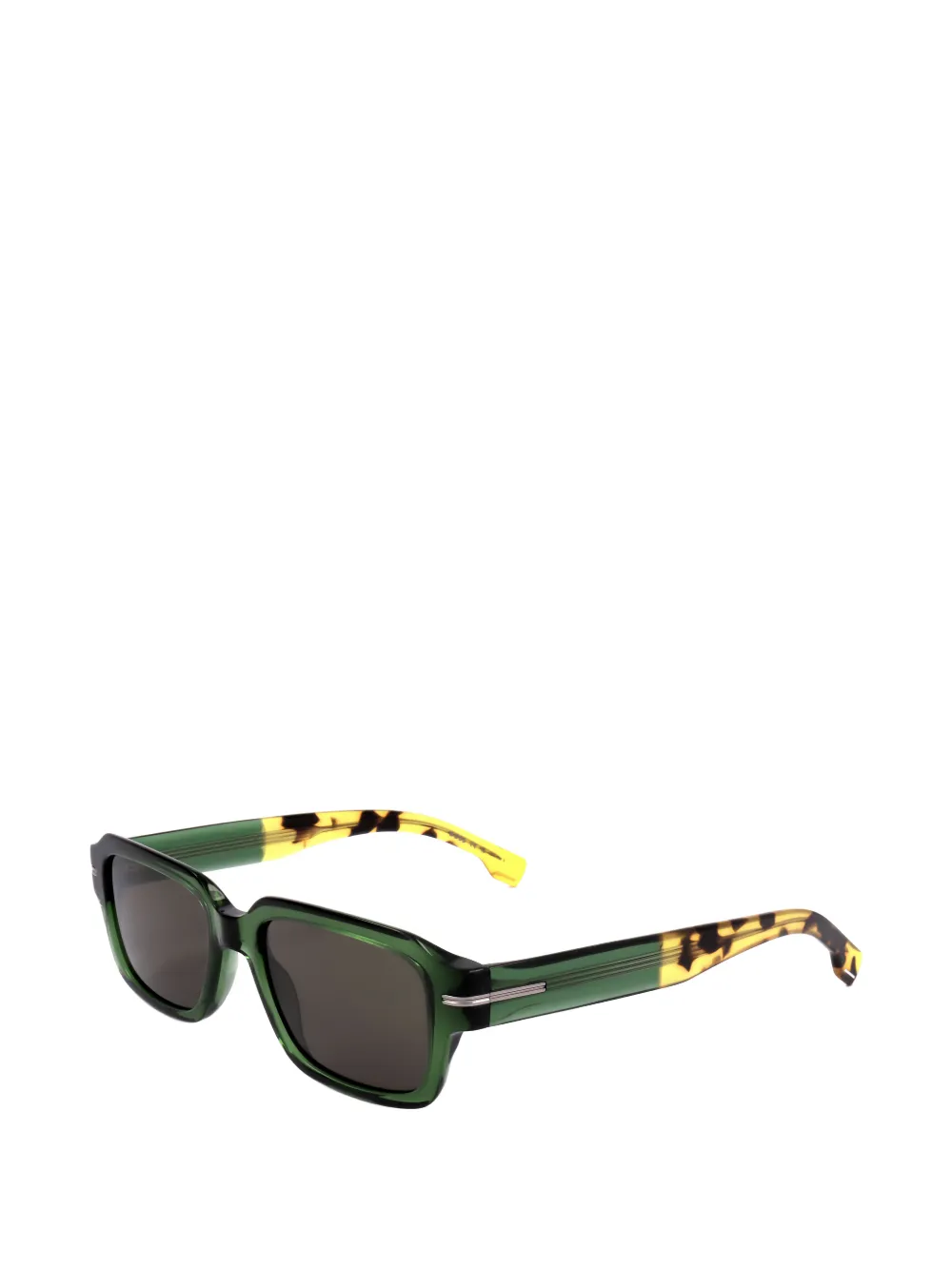 BOSS Eckige Sonnenbrille in Schildpattoptik - Grün