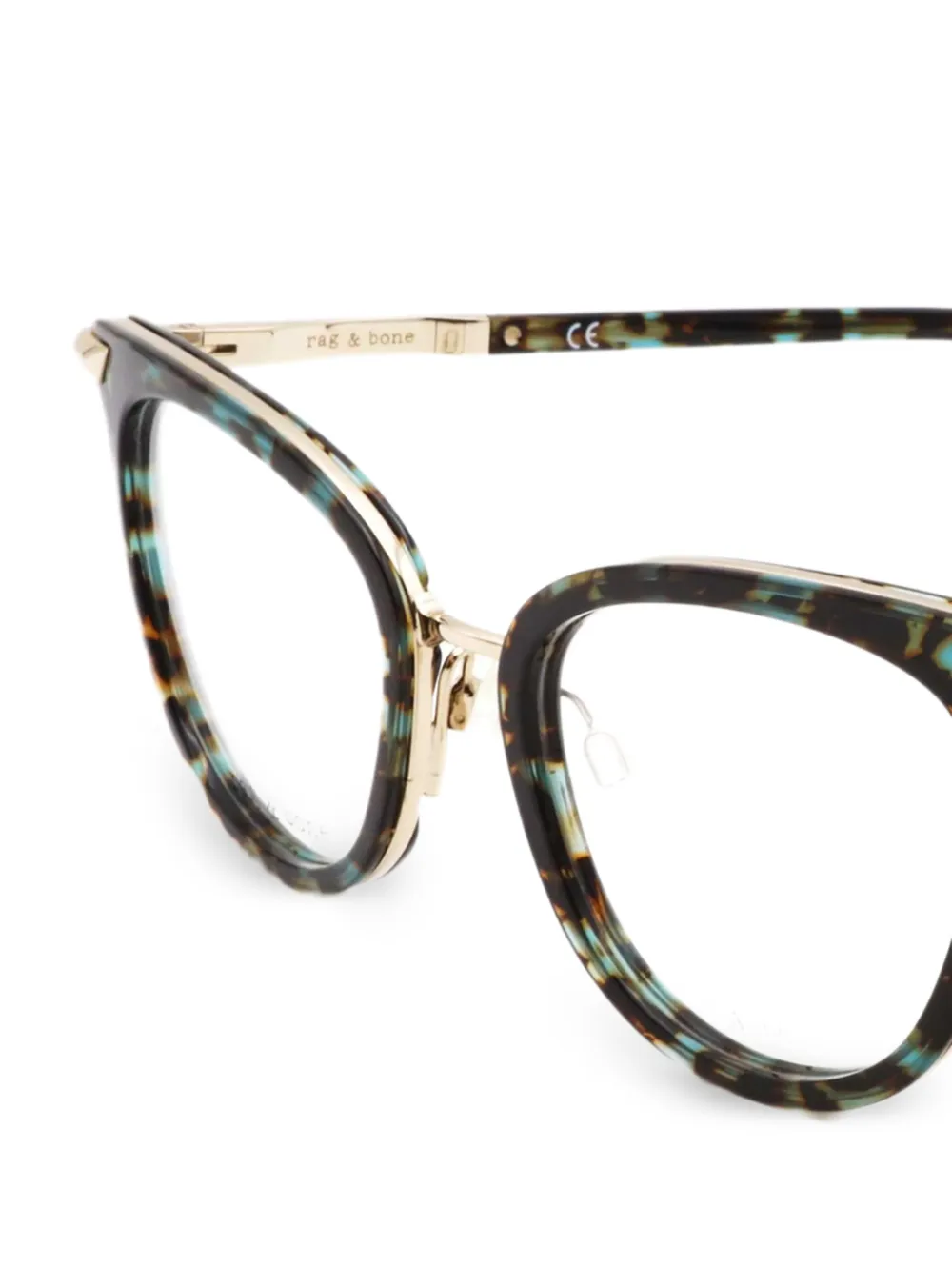 RAG & BONE EYEWEAR Bril met schildpadschild-effect Groen