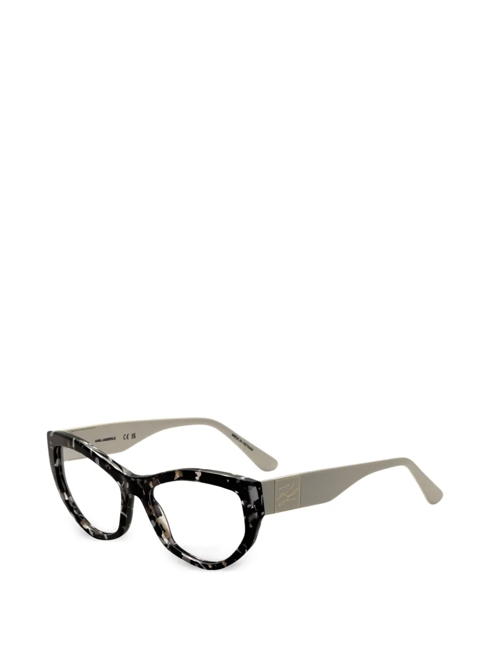 Karl Lagerfeld marble-effect cat-eye frame glasses - Toni neutri