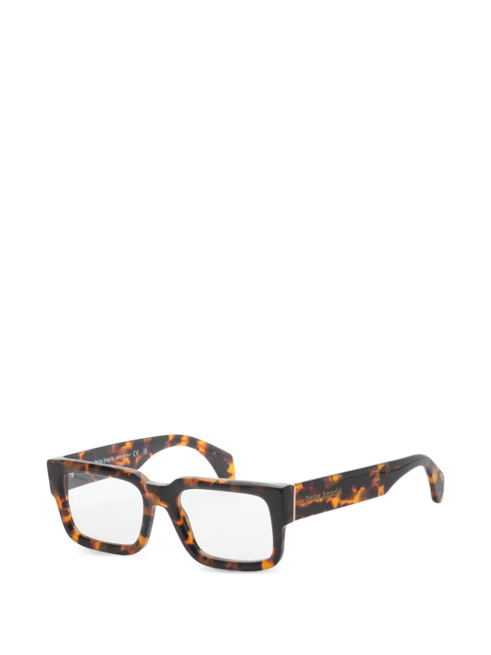 Palm Angels Eyewear tortoiseshell-effect rectangle-frame glasses · One Size