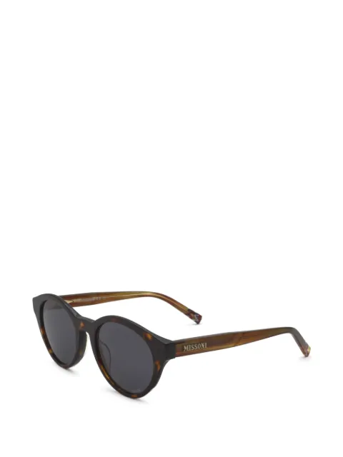 MISSONI EYEWEAR lentes de sol con armazón redonda estilo carey