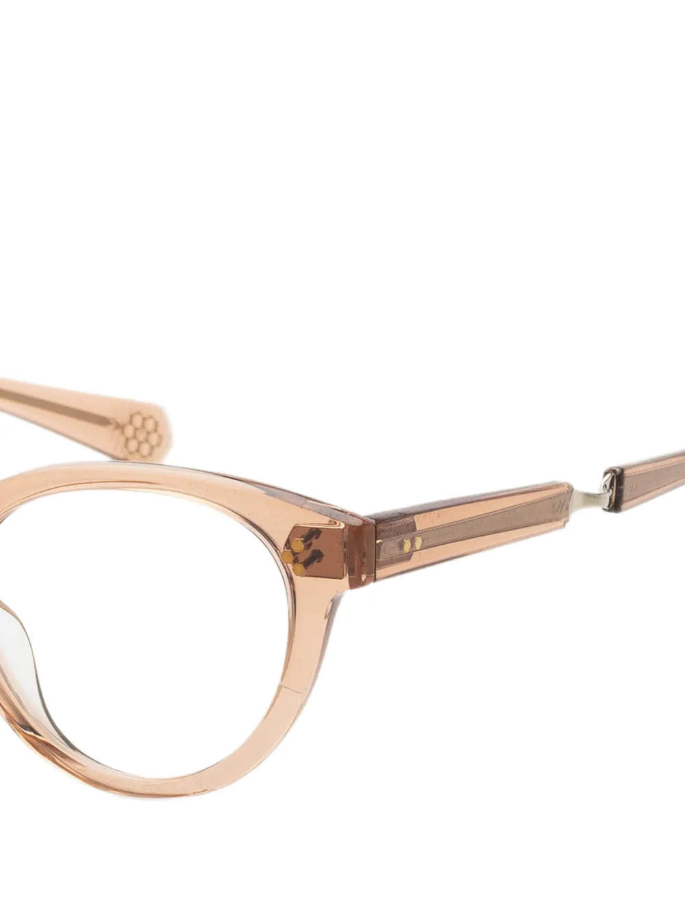 Garrett Leight Audrey bril met cat-eye montuur Beige