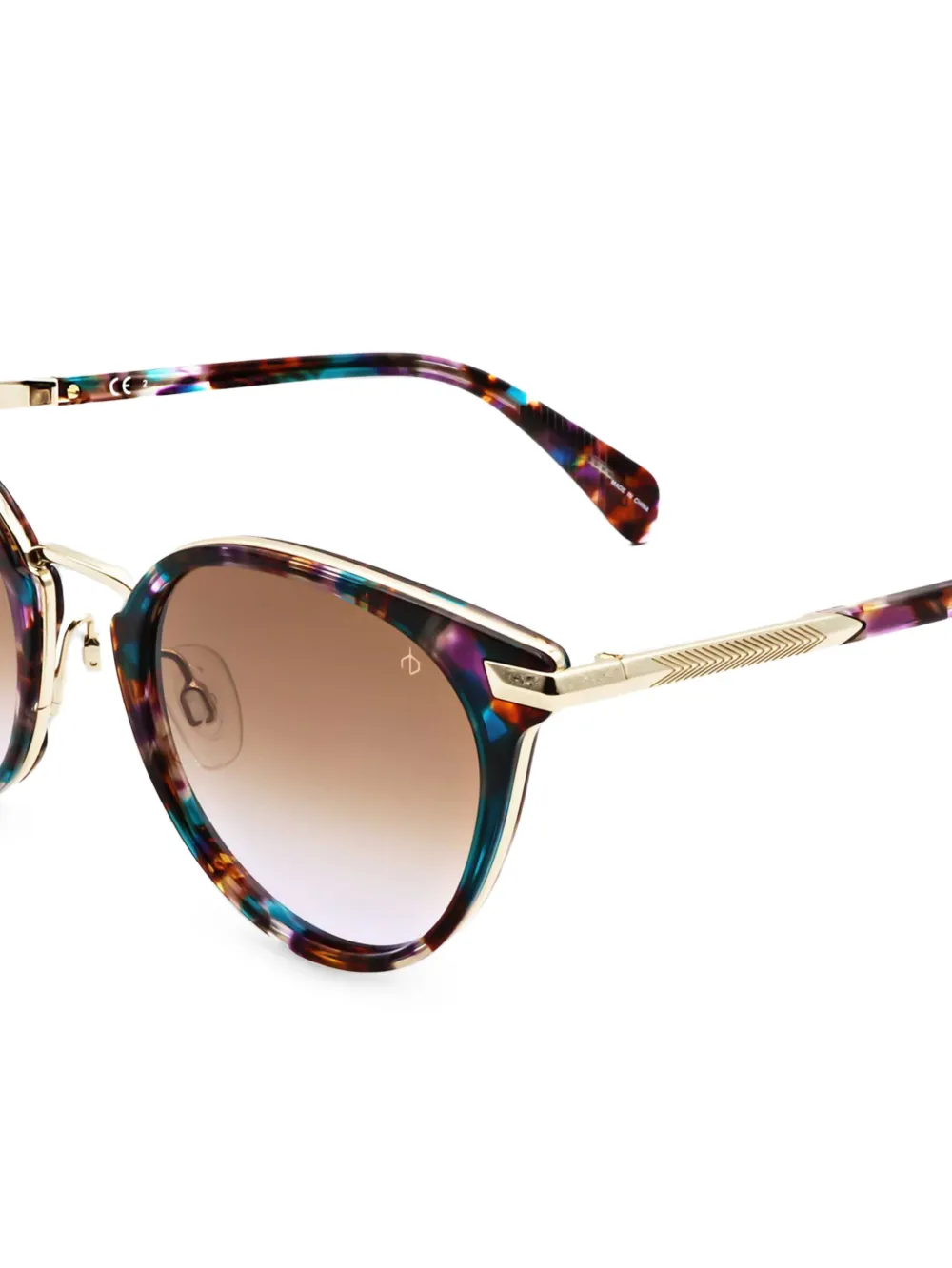 RAG & BONE EYEWEAR Zonnebril met rond montuur Bruin
