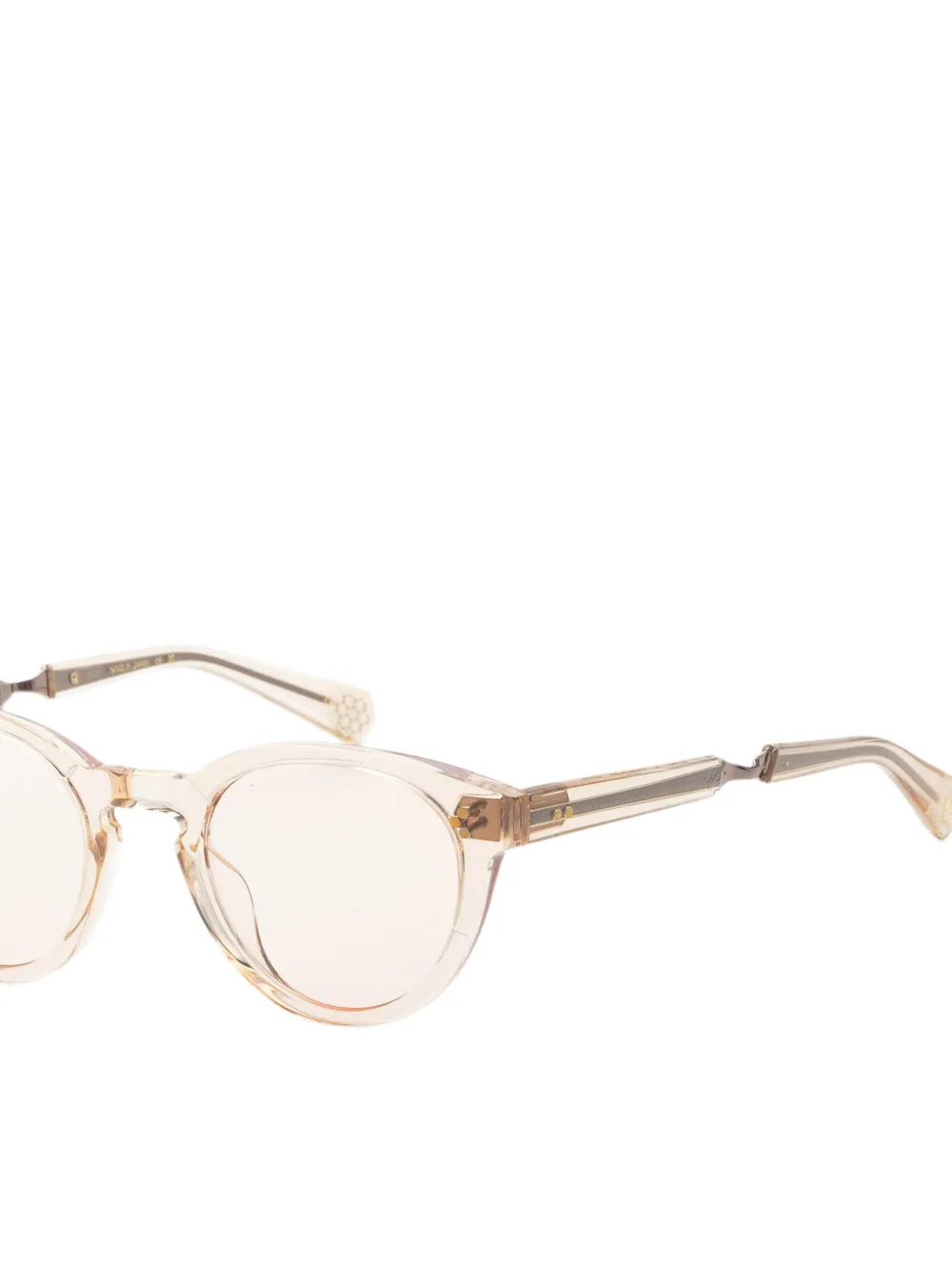 Garrett Leight Audrey zonnebril met rond montuur Beige