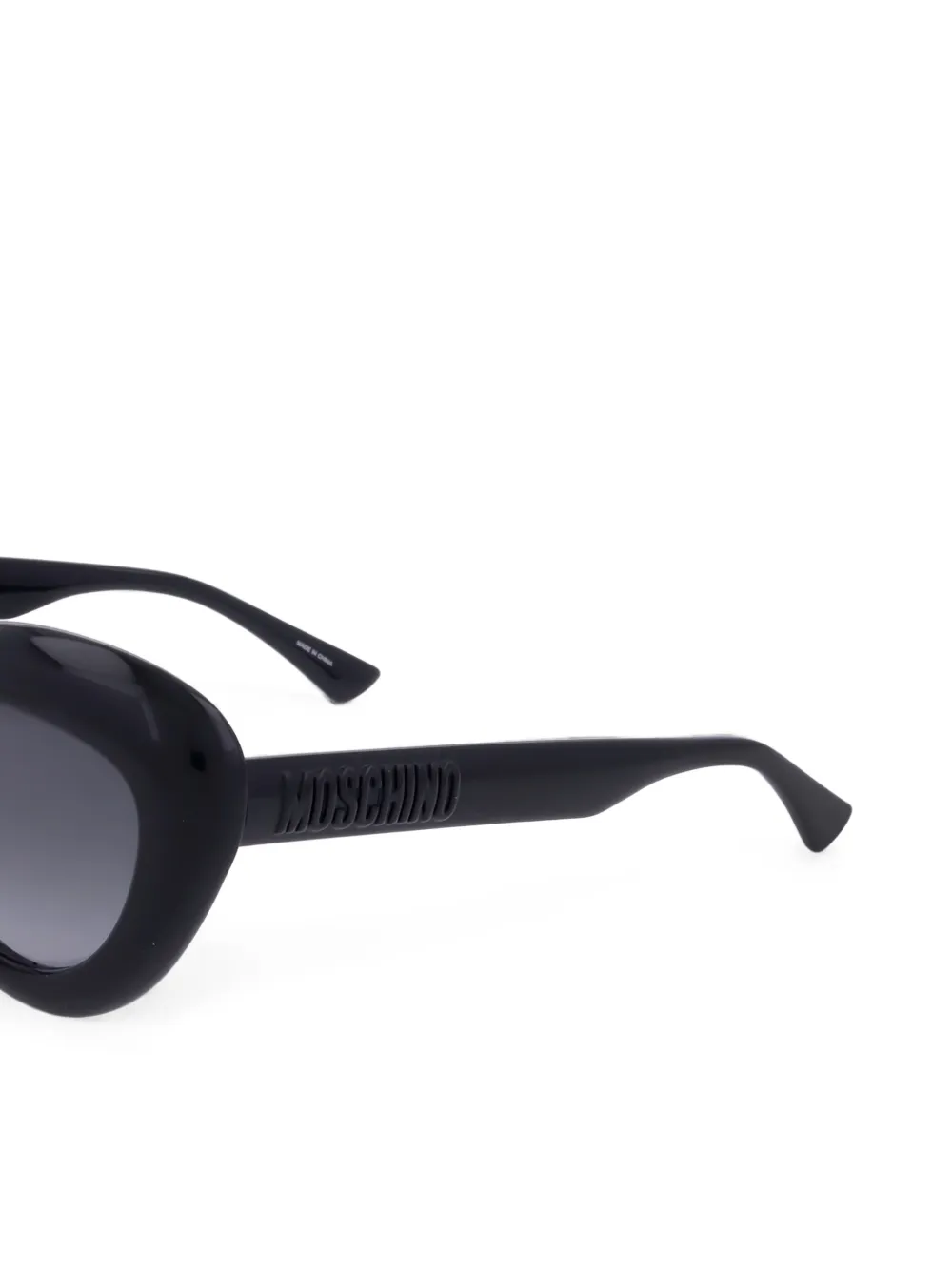 Moschino Eyewear Zonnebril met cat-eye montuur en logo-reliëf Zwart