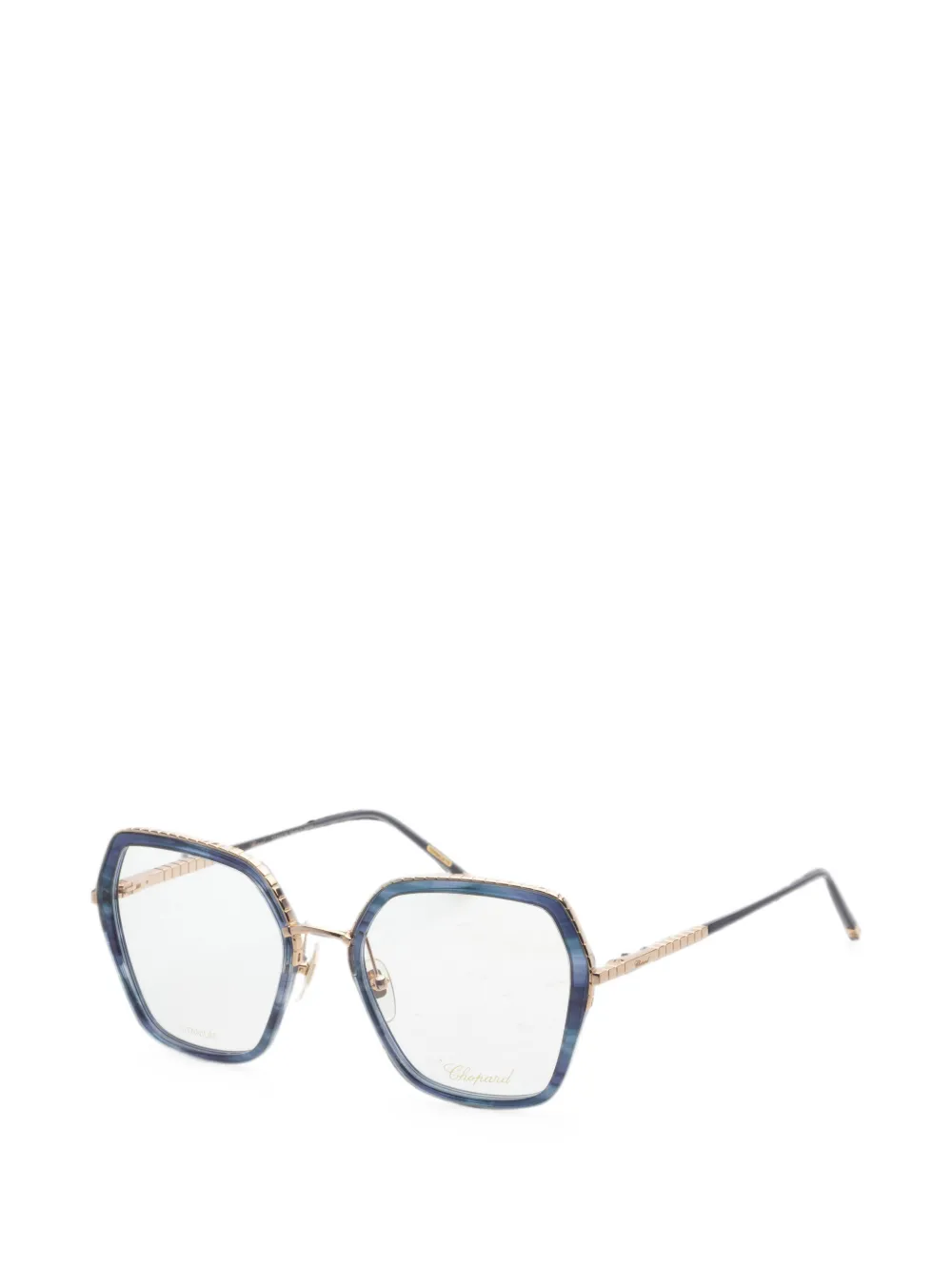 Chopard Brille mit geometrischem Gestell - Blau