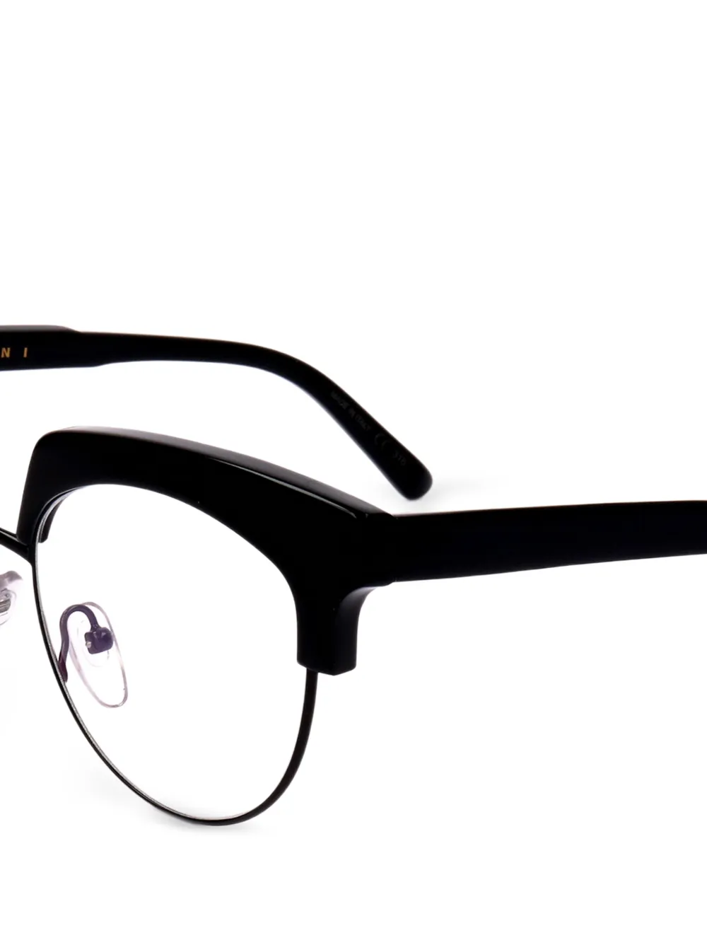 Marni Eyewear Bril met rond montuur Zwart