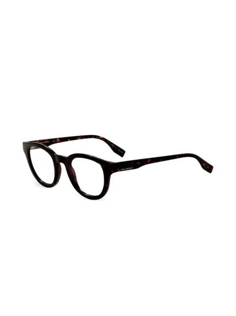Karl Lagerfeld tortoiseshell-effect round-frame glasses