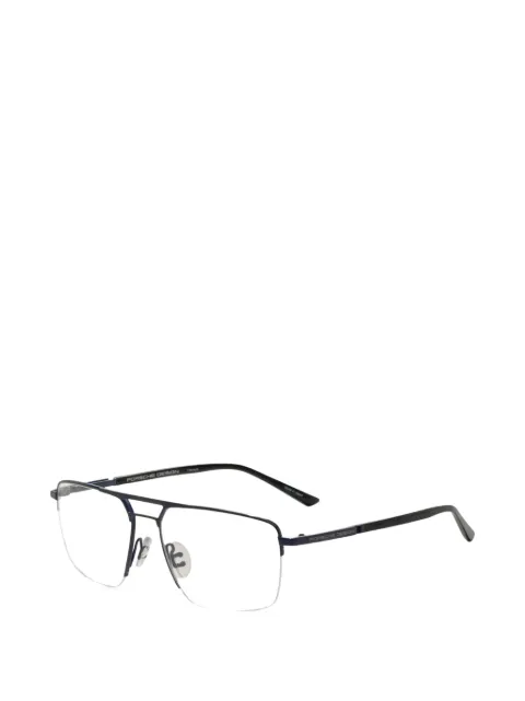 Porsche Design double-bridge square-frame glasses