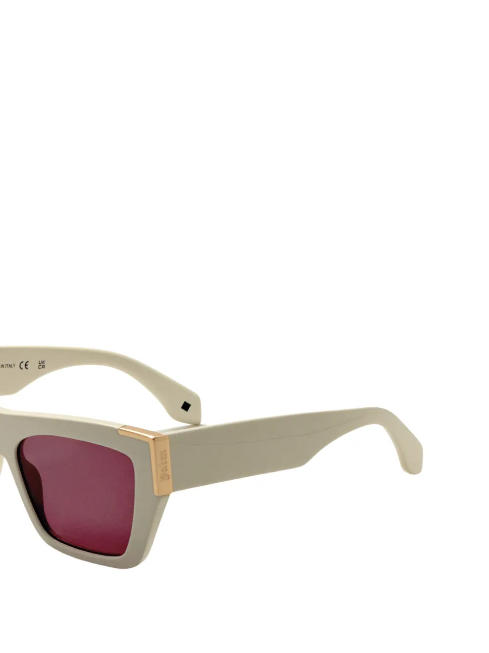 Palm Angels Eyewear Hollywood zonnebril met rechthoekig montuur Beige