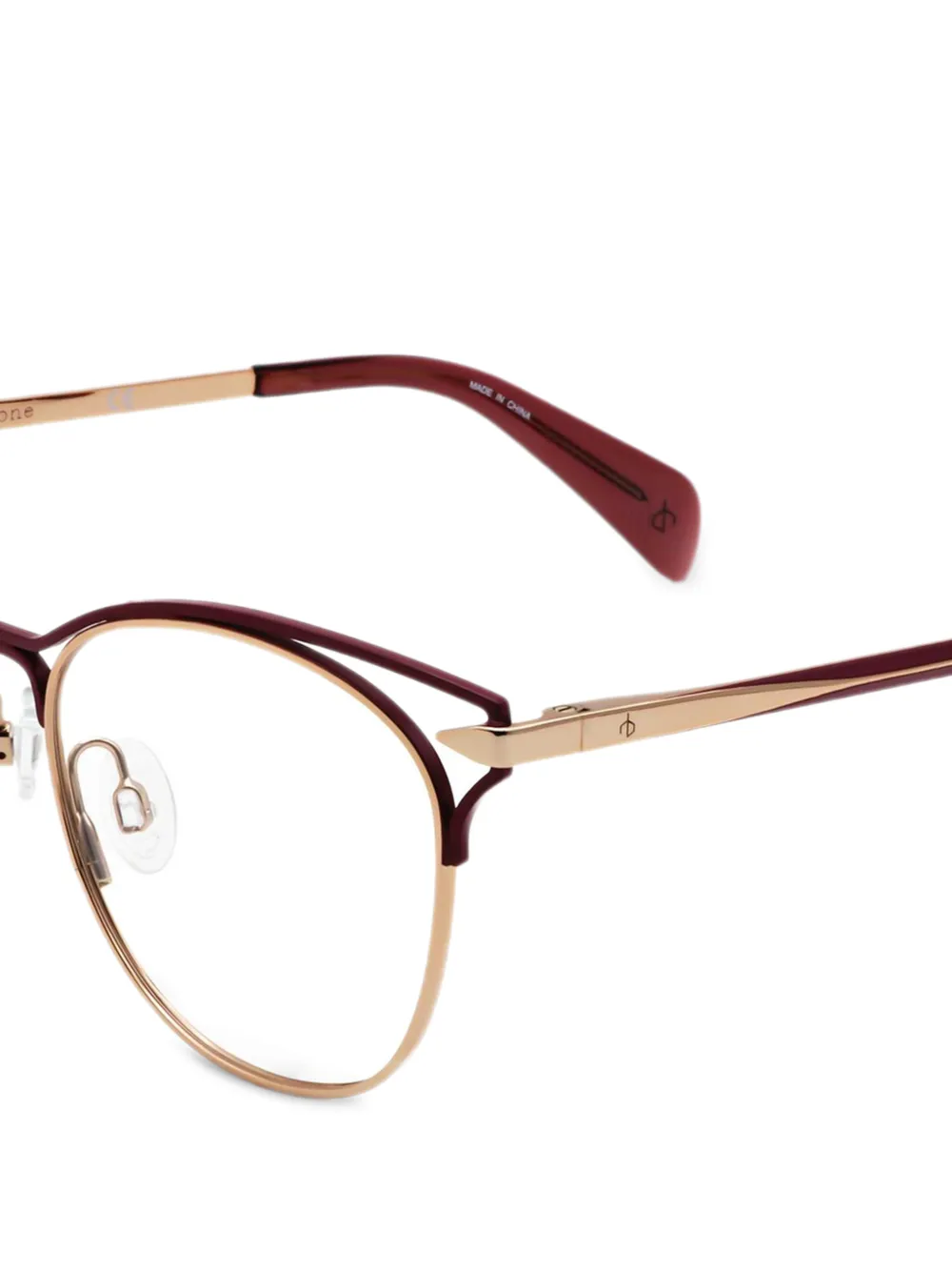 RAG & BONE EYEWEAR Bril met geometrisch montuur Rood