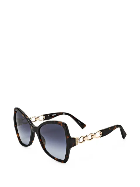 Moschino Eyewear tortoiseshell-effect chain-link oversized-frame sunglasses