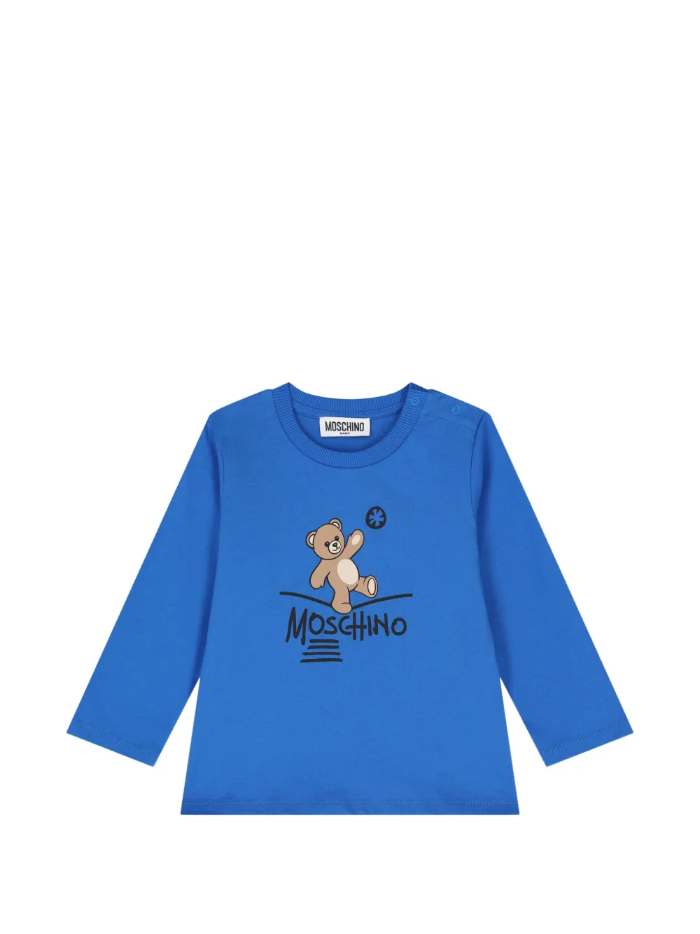 Moschino Kids T-shirt a maniche lunghe con stampa Teddy Bear - Blu