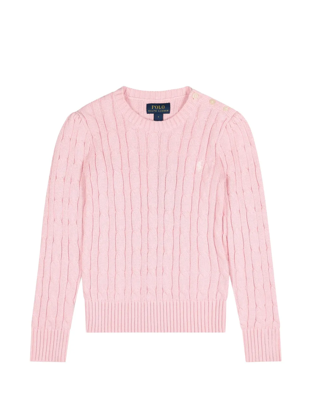 POLO RALPH LAUREN KIDS cable-knit button-detail sweater - Rosa