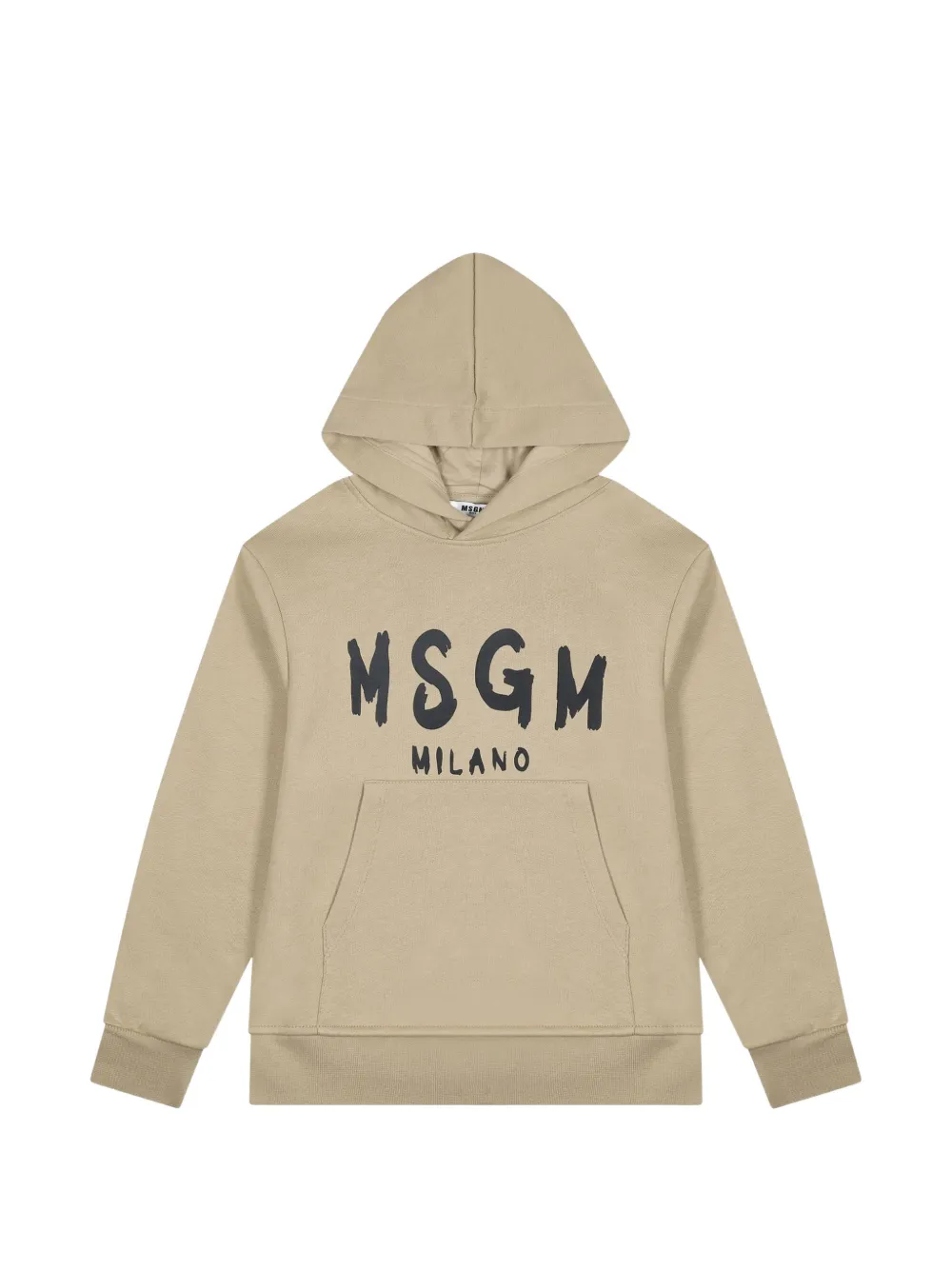 MSGM Kids logo-print hoodie - Nude
