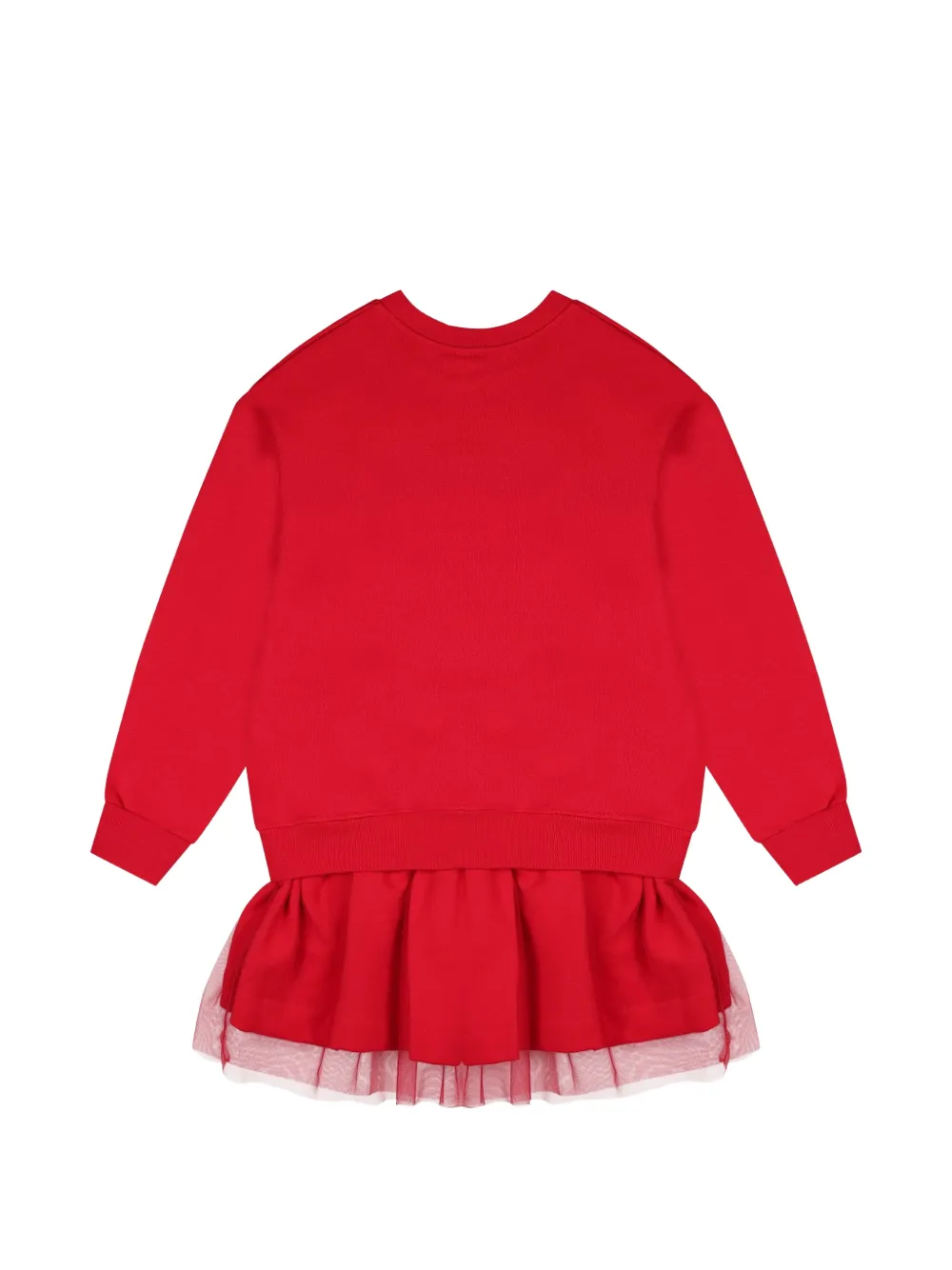 MSGM Kids Jurk met tulen rok en logo-print Rood