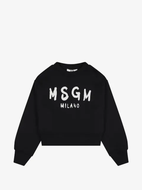 MSGM Kids sudadera con logo estampado
