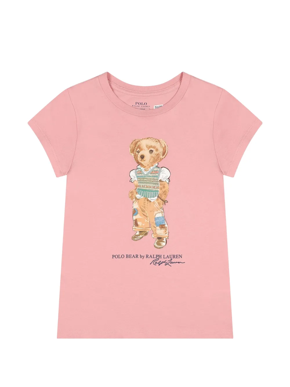 POLO RALPH LAUREN KIDS Polo Bear cotton jersey T-Shirt - Rosa