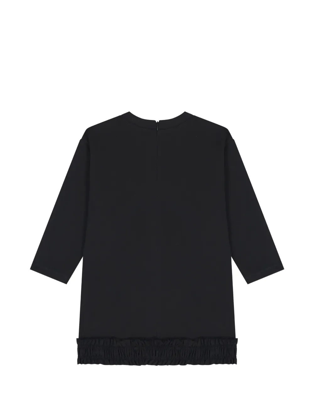 Moschino Kids Jurk met logoprint en ruches Zwart