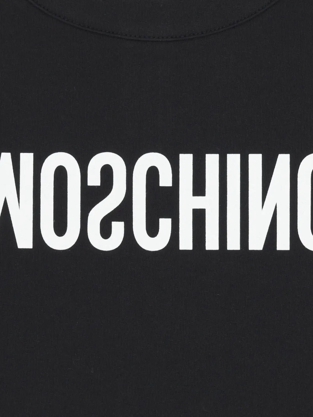 Moschino Kids Jurk met logoprint en ruches Zwart
