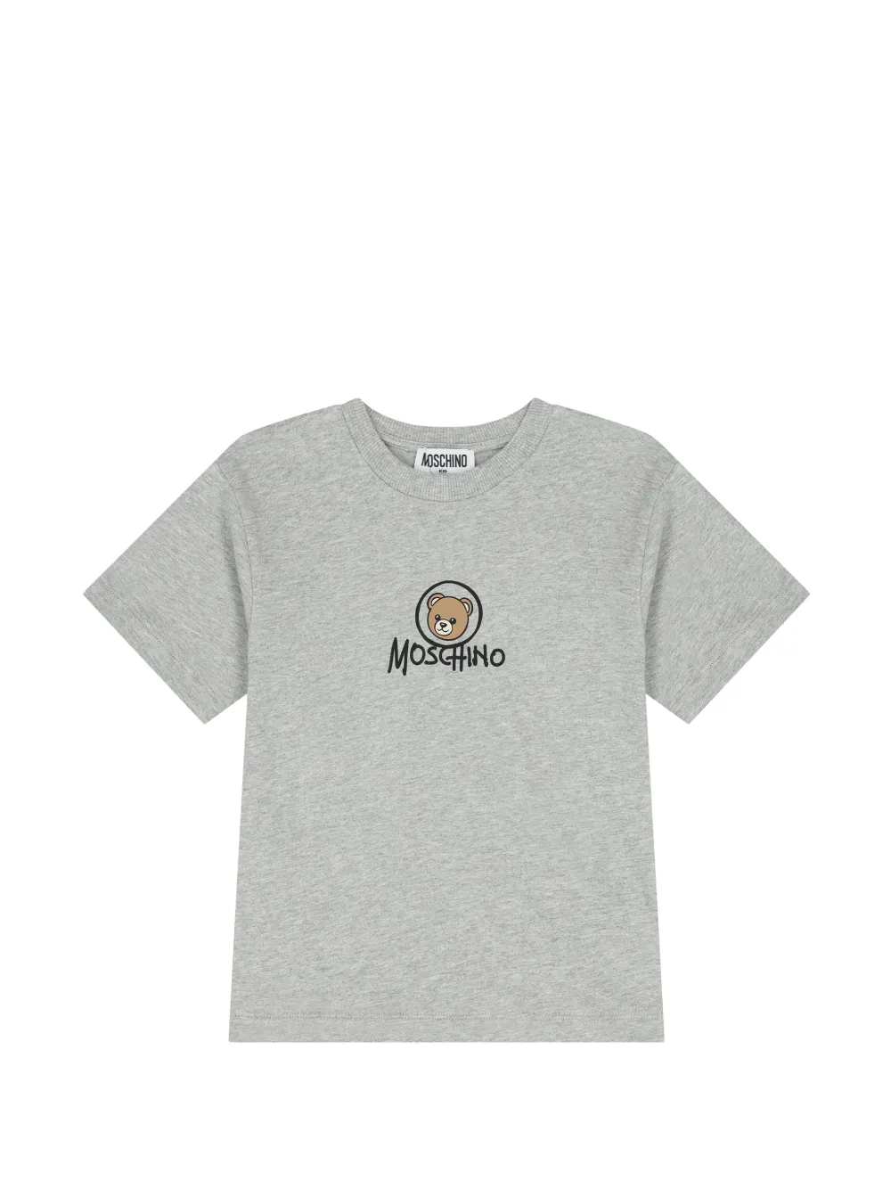 Moschino Kids Teddy Bear logo-print T-shirt - Grigio