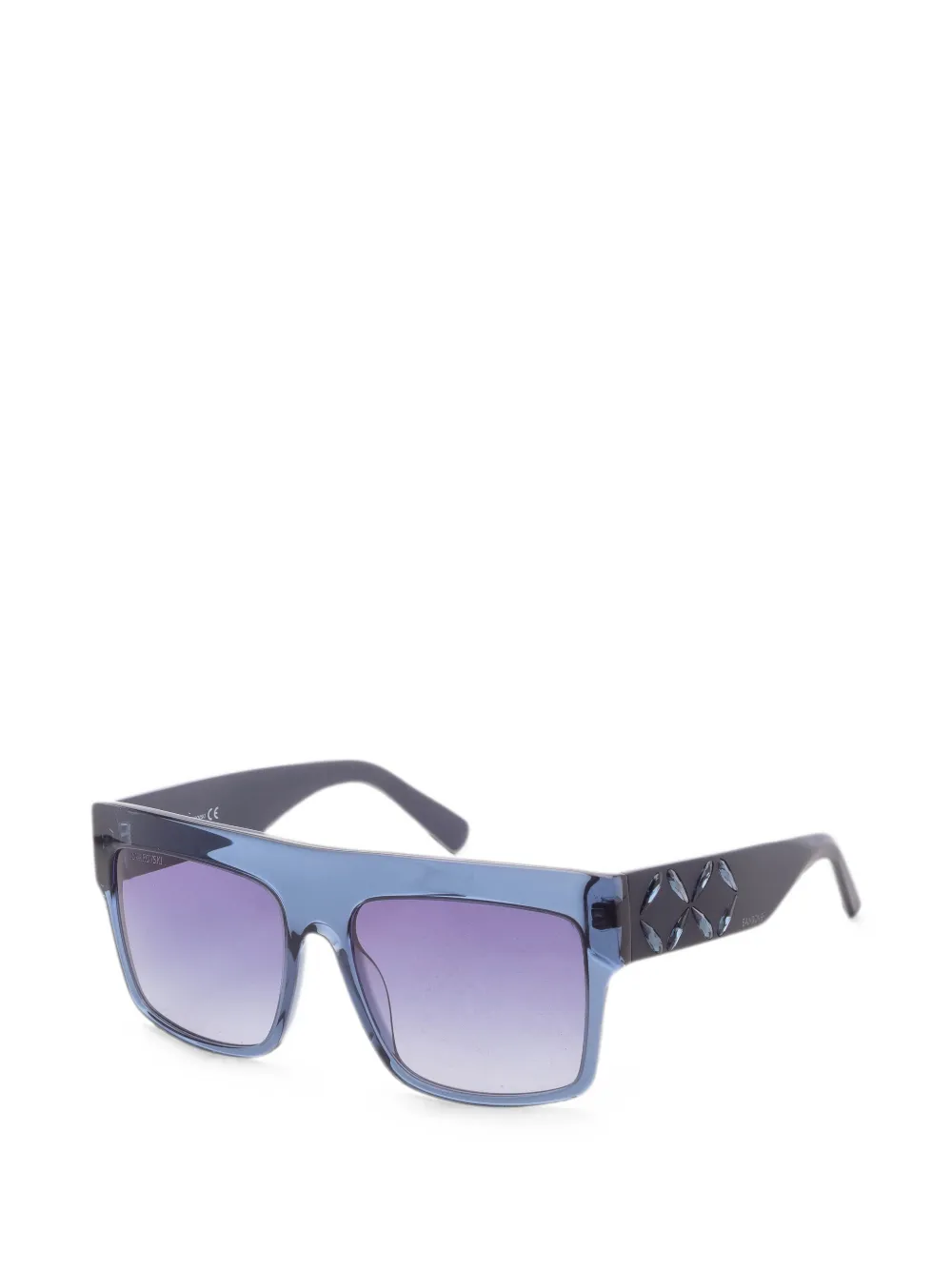 Swarovski Eyewear Occhiali da sole squadrati con cristalli - Blu