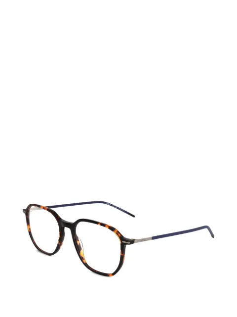 HUGO tortoiseshell-effect geometric-frame glasses