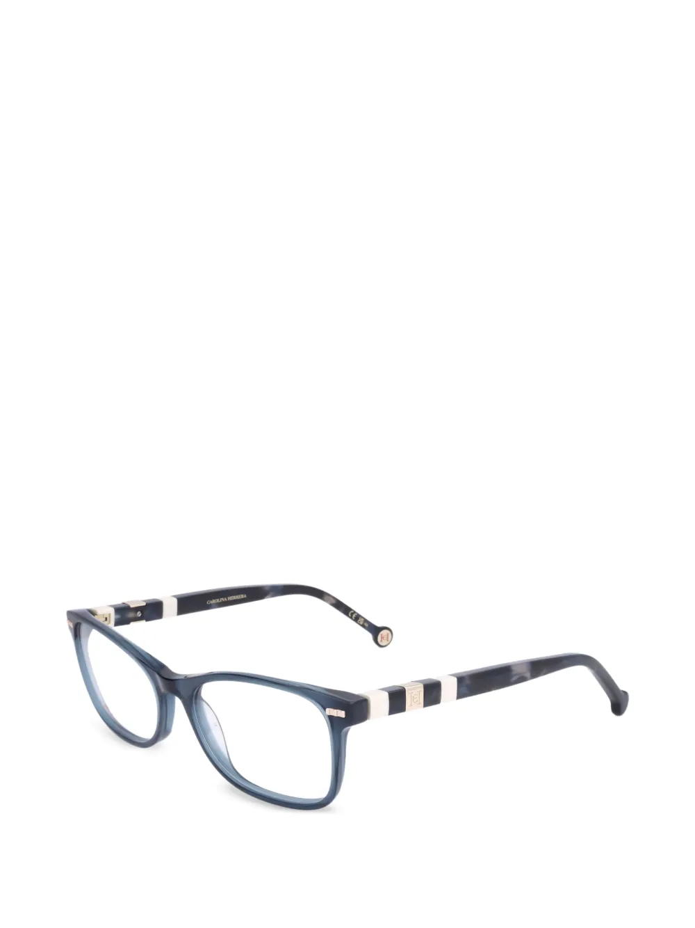 Carolina Herrera Eckige Sonnenbrille mit Streifen - Blau