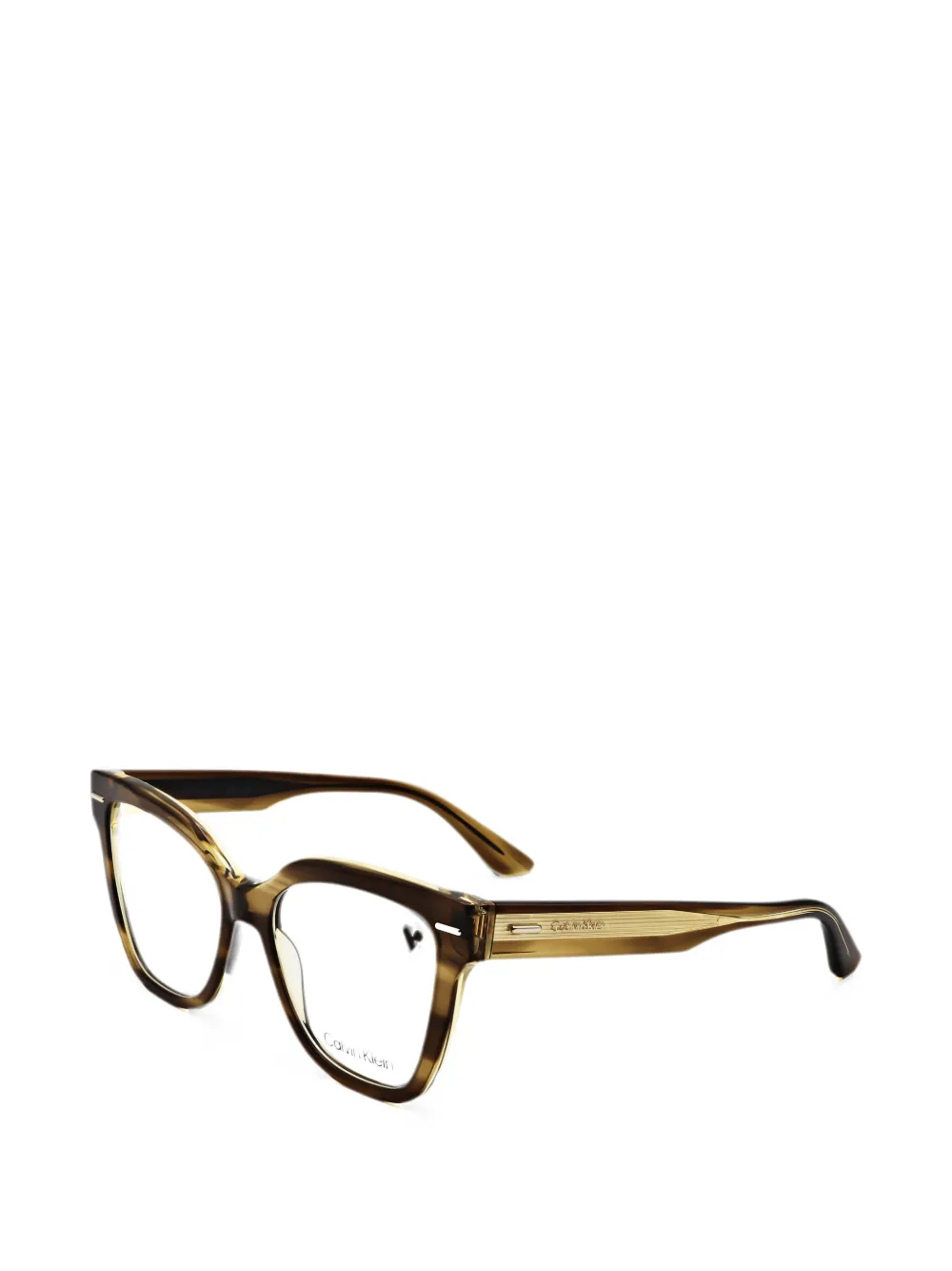 Calvin Klein Gestreifte Cat-Eye-Brille - Braun