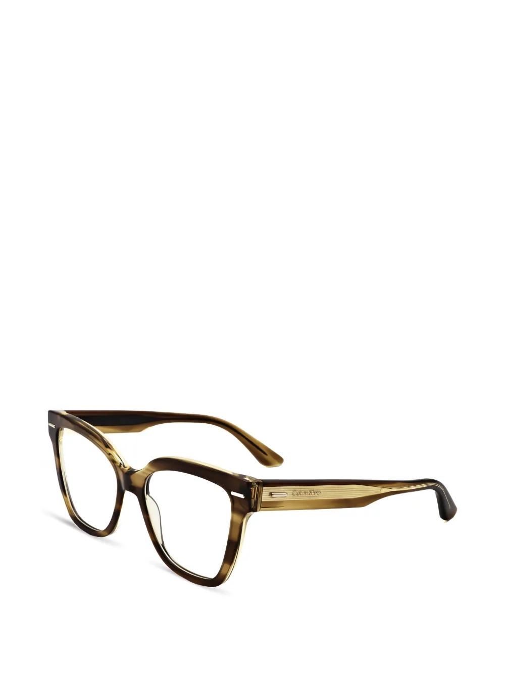 Calvin Klein Occhiali cat-eye a righe - Marrone