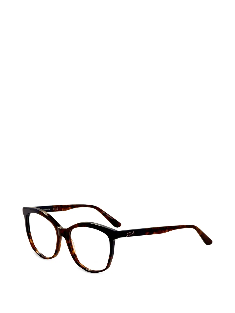 Karl Lagerfeld tortoiseshell-effect cat-eye frame glasses - Braun