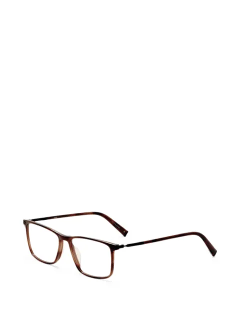 John Varvatos tortoiseshell-effect rectangle-frame glasses