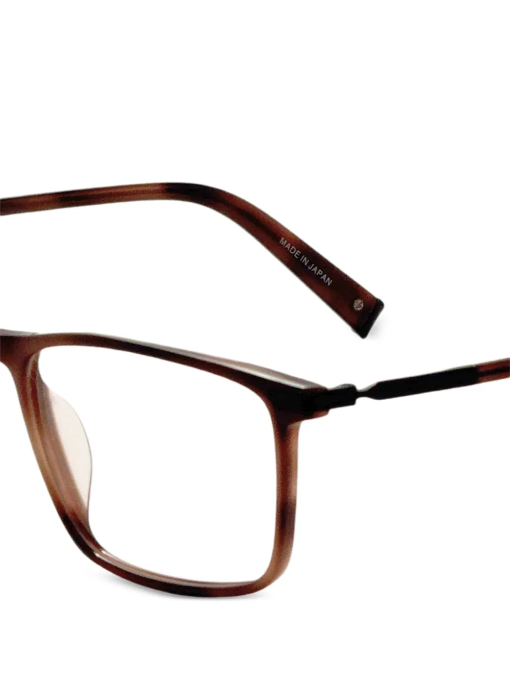 John Varvatos tortoiseshell-effect rectangle-frame glasses | Image 2